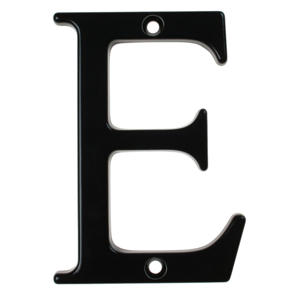 Letter E Black | Diamond Shield Windows